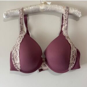 Soma Women's Embraceable Demi Lace‎ Trim Underwire Bra 38C Mauve Adjustable